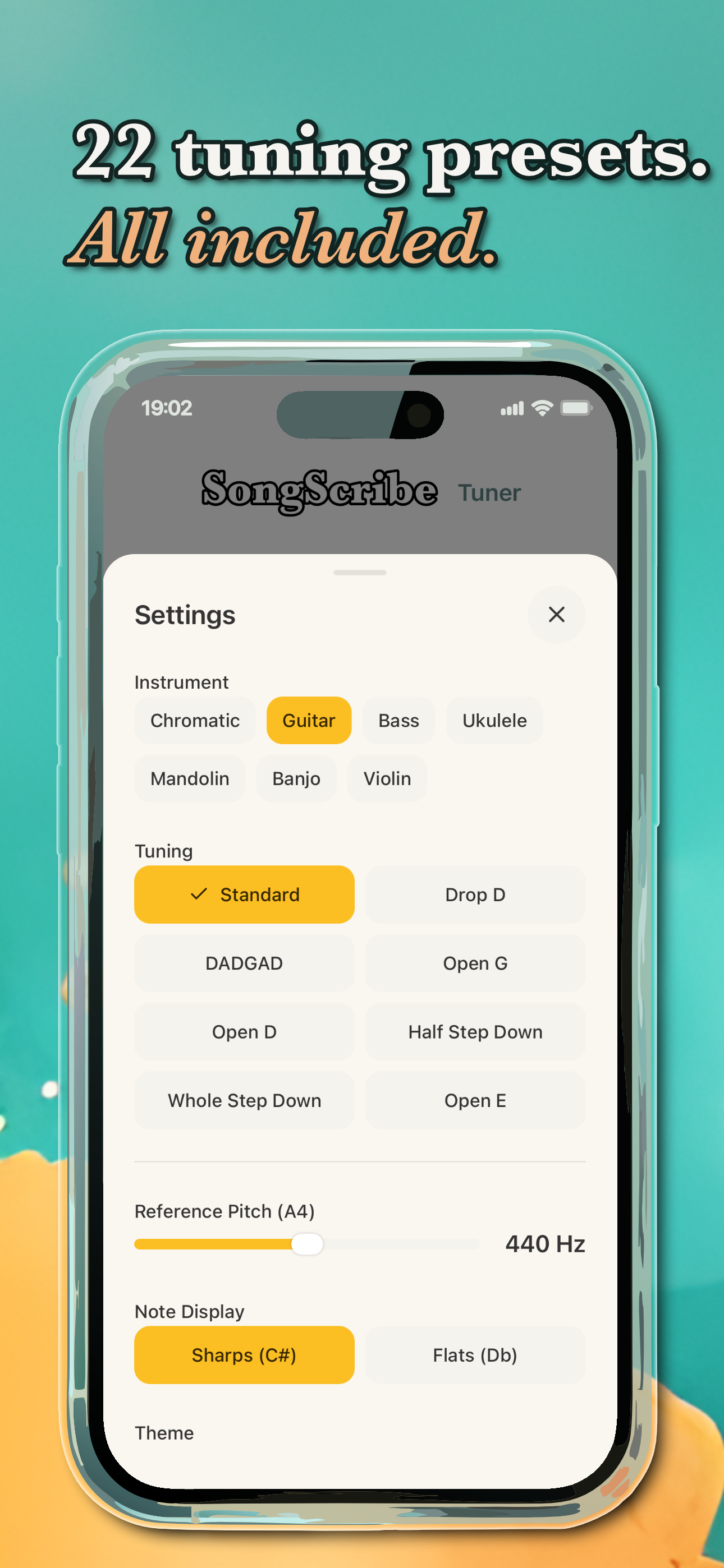 Tuner instrument presets